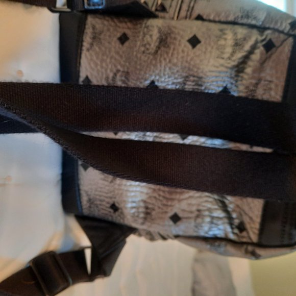 AUTHENTIC MCM SMALL SILVER/BLACK BACKPACK main image 11